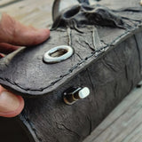 MADE TO ORDER- Handcafted Genuine Vegetal Leather Front Fork Tool Bag - Leather Motorcycle Bags - Cool Skull Design Motorcycle Bag