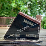 Handcrafted Vegetal Leather Brown Skull Motorcycle Right Side Saddlebag-Gift Harley Davidson Sportster-Universal Swingarm Bag