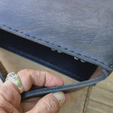 Handcrafted Vegetal Leather Brown-Black Left Side Motorcycle Saddlebag-Harley Davidson Softail-Universal Custom Swingarm Bag