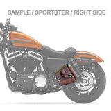 Handcrafted Vegetal Maroon Leather Embossed Skull Motorcycle Right Side Saddlebag-Harley Davidson Sportster-Universal Swingarm Bag