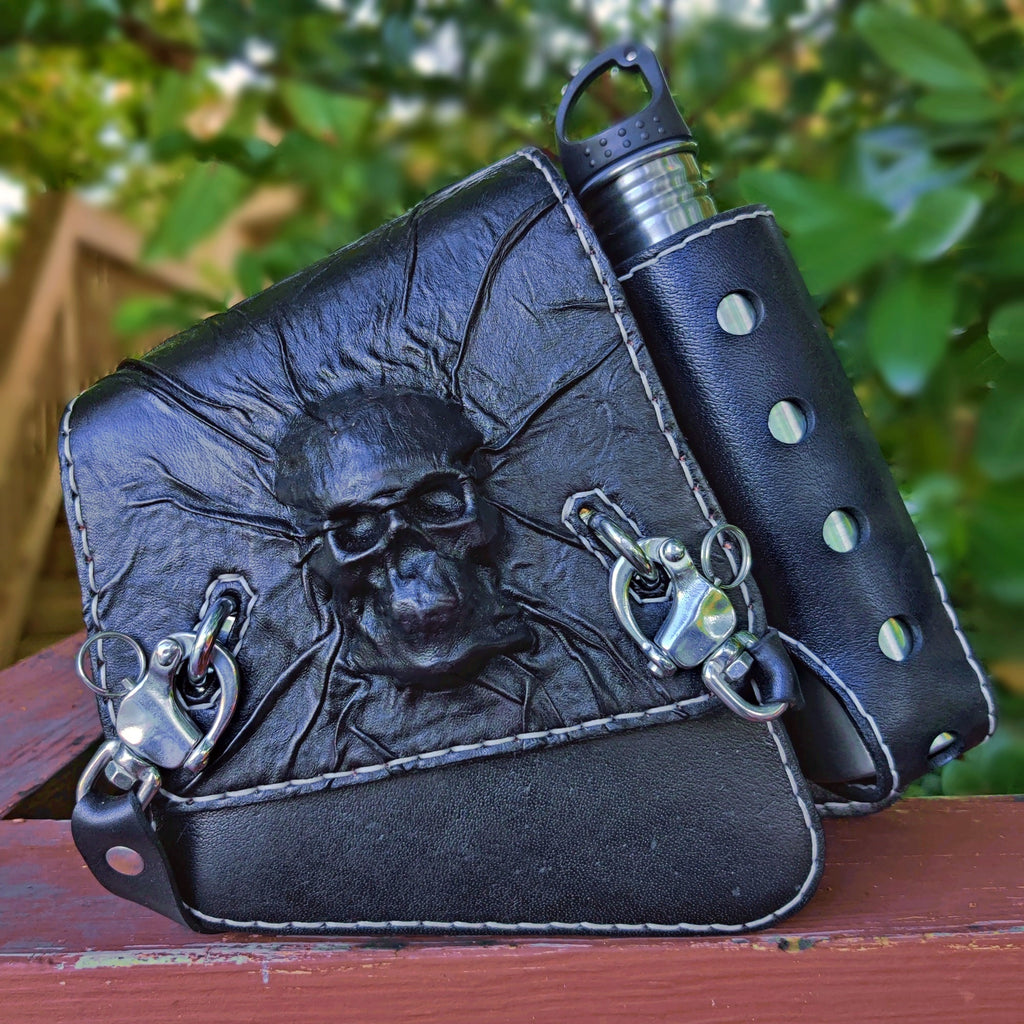 MADE TO ORDER Handcrafted Genuine Vegetal Leather Dark Brown Skull Dro –  The Ottoman Collection