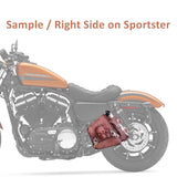 Handcrafted Vegetal Brown Leather Skull Motorcycle Right Side Saddlebag-Harley Davidson Sportster-Universal Swingarm Bag