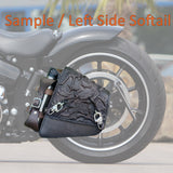 Handcrafted Vegetal Leather Rustic Brown Motorcycle Left Side Wave Design Saddlebag-Harley Davidson Softail-Universal Swingarm Bag