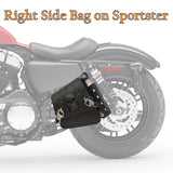 Handcrafted Genuine Vegetal Leather Skull Motorcycle Right Side Saddlebag-Harley Davidson Sportster-Universal Swingarm Bag