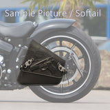 Handcrafted Vegetal Leather Black Motorcycle Left Side Saddlebag with Embossed Gun Design-Harley Davidson Softail-Universal Swingarm Bag
