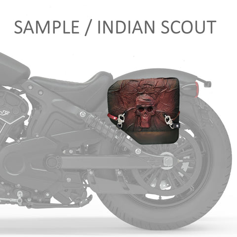 Indian Scout Handcrafted Genuine Leather Maroon and Black Skull