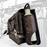 Handcrafted Rustic Vegetal Leather Iron Horse Motorcycle Right Side Saddlebag-Sportster or Custom Motorcycle Swingarm Bag