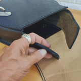 Handcrafted Vegetal Leather Black Embossed Skull Motorcycle Saddle Bag-Cool Gift Ideas-Universal-Harley Davidson Softail Swingarm Bags