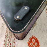 Handcrafted Genuine Vegetal Light Olive Green Leather Motorcycle Right Side Saddle Bag-Universal Gift Harley Davidson Sportster Swingarm Bag