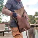 Handcrafted Genuine Vegetal  Rustic Brown Leather Postman Shoulder Bag-Gift Cross Body Bag-Leather Messenger Bag