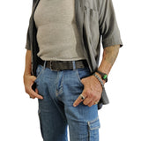 Quality 1.6 inches Width Black Genuine Vegetal Leather Sport Belt for Everyday Use-Gift Ideas