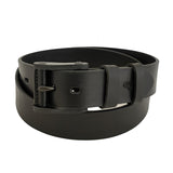 Quality 1.6 inches Width Black Genuine Vegetal Leather Sport Belt With Leather Buckle Set for Everyday Use-Gift Ideas
