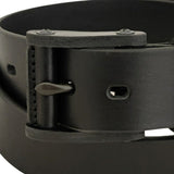 Quality 1.6 inches Width Black Genuine Vegetal Leather Sport Belt With Leather Buckle Set for Everyday Use-Gift Ideas