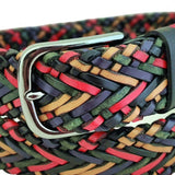 Quality 1.3 inches Width Colorful Hand Braided  Genuine Vegetal Leather Sport Belt for Everyday Use-Gift Ideas