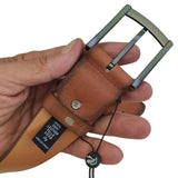 Quality 1.6 inches Width Brown Genuine Vegetal Leather Sport Belt for Everyday Use-Gift Ideas
