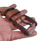 Quality 1.6 inches Width Brown Genuine Vegetal Leather Sport Belt With Leather Buckle Set for Everyday Use-Gift Ideas