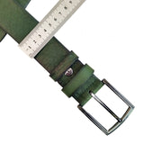 Quality 1.6 inches Width Green Genuine Vegetal Leather Sport Belt for Everyday Use-Gift Ideas