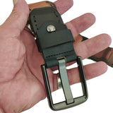 Quality 1.6 inches Width Colorful Genuine Vegetal Leather Rib Style Sport Belt for Everyday Use-Gift Ideas