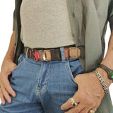 Quality 1.6 inches Width Colorful Genuine Vegetal Leather Rib Style Sport Belt for Everyday Use-Gift Ideas