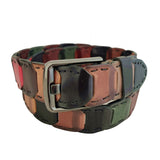 Quality 1.6 inches Width Colorful Genuine Vegetal Leather Rib Style Sport Belt for Everyday Use-Gift Ideas