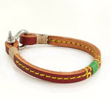 Handcrafted Brown Genuie Leather Unisex Marine Style Fashion Bracelet-Cuff-Stainless Shackle design bracelet