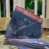 Handcrafted Vegetal Brown Leather Motorcycle Right Side Saddlebag with studs-Gift Universal and Harley Davidson Sportster Swingarm bag