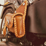 Handcrafted Vegetal Leather Tank Pad & Side Bag Set for Harley Davidson Softail-Gift Motorcycle Accessories