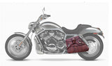 Handcrafted Vegetal Large Leather Motorcycle Skull Design Right Side Saddlebag-Harley Davidson V-Rod Swingarm Bag