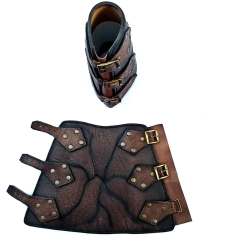 Handmade Quality Leather Cuff, Dark Brown Steam Punk Leather Bracelet