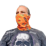 Neck Gaiter-Face Mask-Coolmax Bandana-African Ethnic Orange Color Sports Wear-Quality Gift Active Purpose Headwear Face Shield