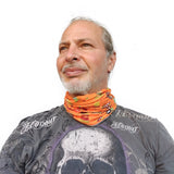 Neck Gaiter-Face Mask-Coolmax Bandana-African Ethnic Orange Color Sports Wear-Quality Gift Active Purpose Headwear Face Shield