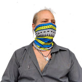 Neck Gaiter-Face Mask-Head Scarves-Headband-Anes Blue-Blue and Yellow Bandana-Quality Gift Headwear Face Shield