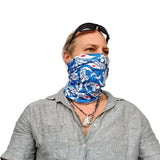 Neck Gaiter-Face Mask-Head Scarves-Headband-Barracuda-Blue Color Bandana-Quality Gift Fishermen Headwear Face Shield
