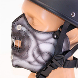Hand Painted Vegetan Leather Bikers Mask (4467945930806)