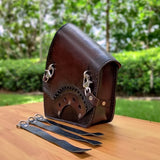 Handcrafted Vegetan Leather Motorcycle Solo Side Bag