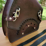 Handcrafted Vegetan Leather Motorcycle Solo Side Bag