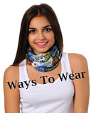 Neck Gaiter-Face Mask-Head Scarves-Headband-Tropic Green and Blue Color Bandana-Quality Gift Headwear Face Shield