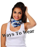 Neck Gaiter-Face Mask-Head Scarves-Headband-Tribal Blue Colorful Bandana-Quality Gift Headwear Face Shield