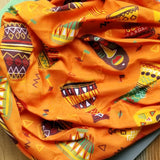 Neck Gaiter-Face Mask-Coolmax Bandana-African Ethnic Orange Color Sports Wear-Quality Gift Active Purpose Headwear Face Shield