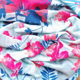 Neck Gaiter-Face Mask-Head Scarves-Headband-Hawai Floral-Floral Design Turquoise Color Bandana-Quality Gift Headwear Face Shield