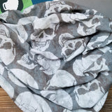 Unique Neck Gaiter - Triangle Face Mask - Skull Grunge - Skull Face Mask - Biker Bandana - Gift Design Scarf