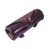 Handcafted Vegetan leather Front Fork Bag - Tool Bag for Motorcycles - Brown Leather