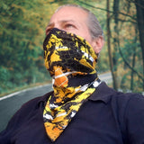 Unique Neck Gaiter - Triangle Face Mask - Hive - Yellow and Black Face Mask - Protective Face Cover - Biker Bandana - Gift Design Scarf