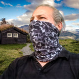 Neck Gaiter-Face Mask-Head Scarves-Headband-Halftone Camo-Black and Gray Color Bandana-Quality Gift Headwear Face Shield