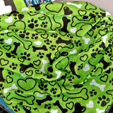 Kids Neck Gaiter - Face Mask - Paws Kids Bandana - Green Bandana - Neck Gaiter - Mask For Kids