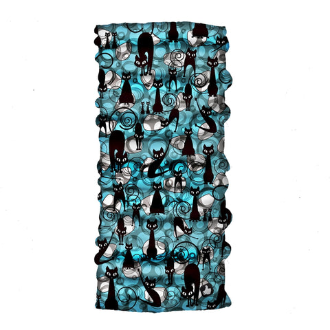 Neck Gaiter-Face Mask-Head Scarves-Headband-Felix-Blue Color Cat Design Bandana-Quality Gift Headwear-Face Shield