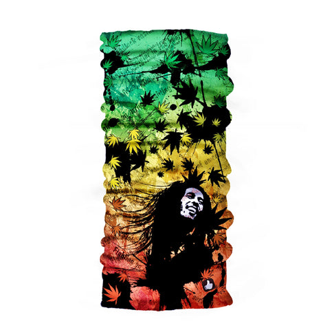 Neck Gaiter-Face Mask-Head Scarves-Headband-Bob Marley Design Face Shield-Yellow-Green and Red Bandana-Quality Gift Headwear Face Shield