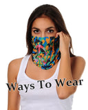 Neck Gaiter-Face Mask-Head Scarves-Headband-Nymph Flower Design Red and Blue Color Bandana-Quality Gift Headwear Face Shield