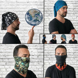 Neck Gaiter-Face Mask-Coolmax Bandana-Football Silhouettes Black and White Color Sports Wear-Quality Gift Active Headwear Face Shield