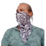 Unique Neck Gaiter - Triangle Face Mask - Crowd - Black and White Face Mask - Protective Face Cover - Biker Bandana - Gift Design Scarf